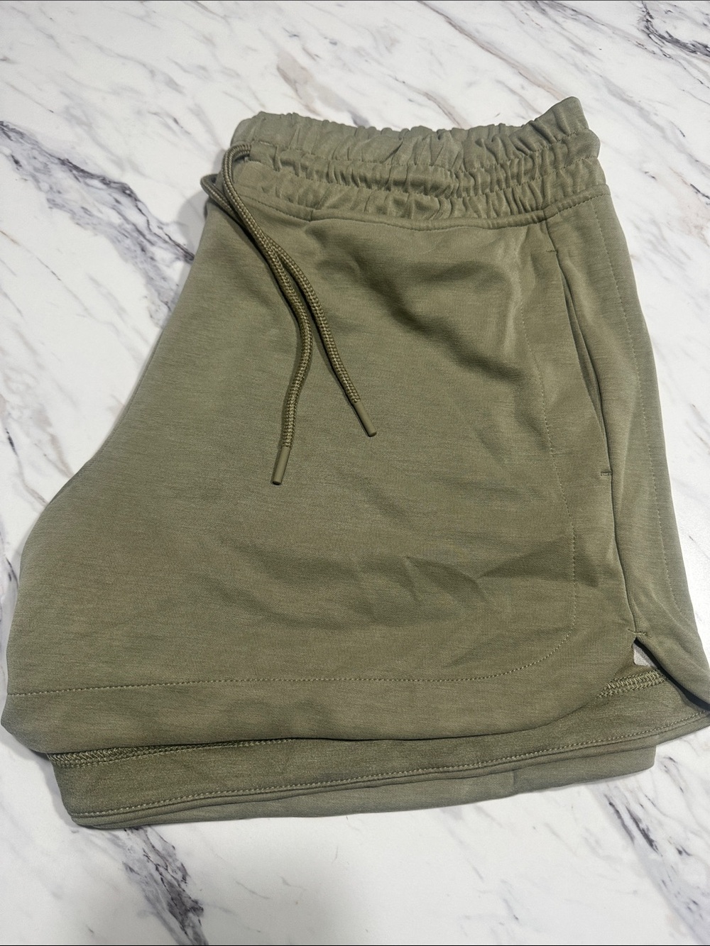 Athleta Olive Drawstring Athletic Shorts